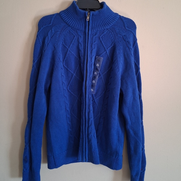 Men's Tommy Hilfiger Blue Cable Knit Sweater NEW WITH TAG - Picture 1 of 4